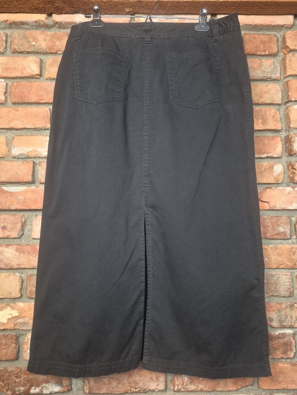 Vintage Cotton Ginny Black Maxi Skirt 100% Cotton Y2K Minimalist - Picture 5 of 6